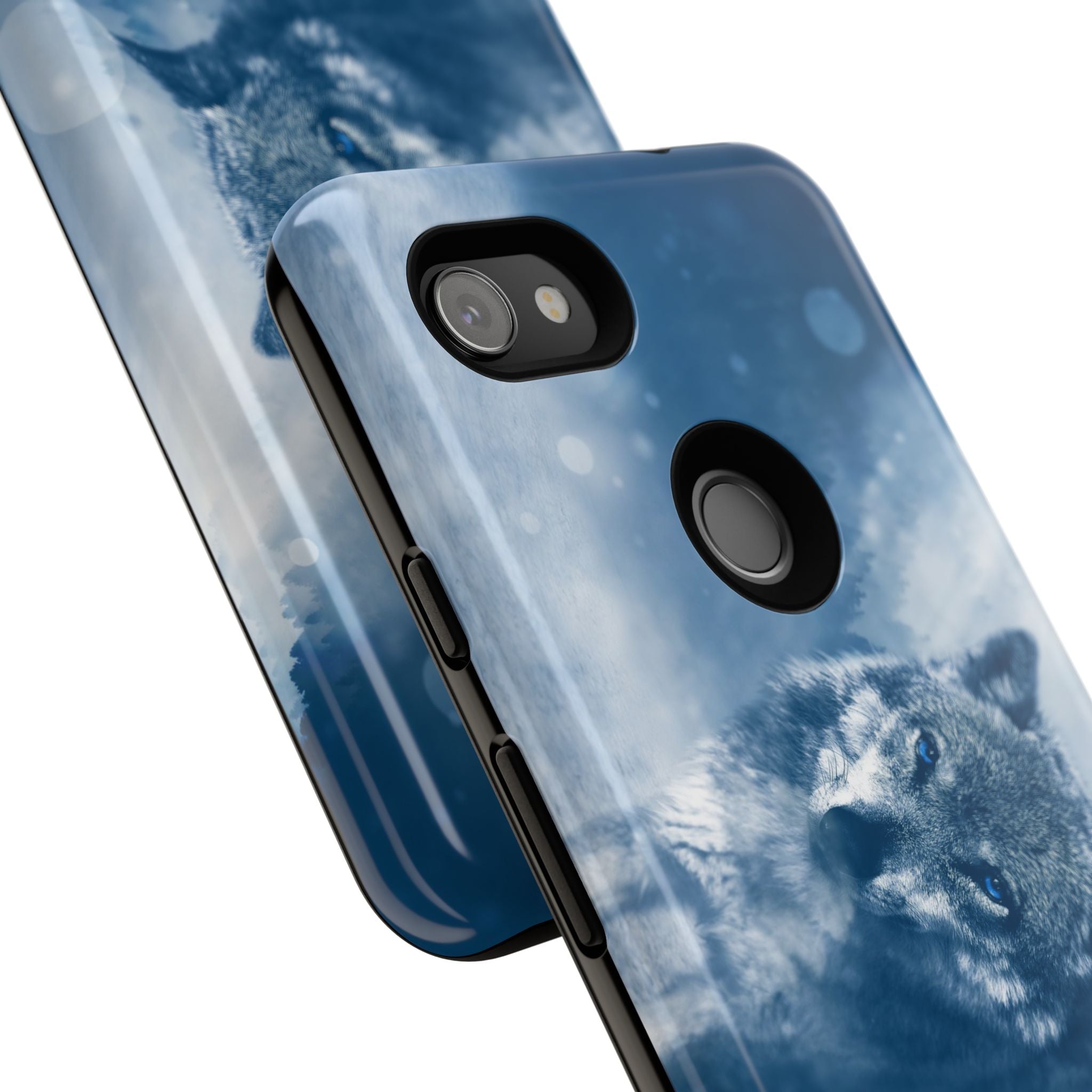 Wolf Phone Case, Tough Cases for Animal Lovers, Unique Wildlife Design, Nature-inspired Gift, Blue Wolf Accessories, Phone Protector