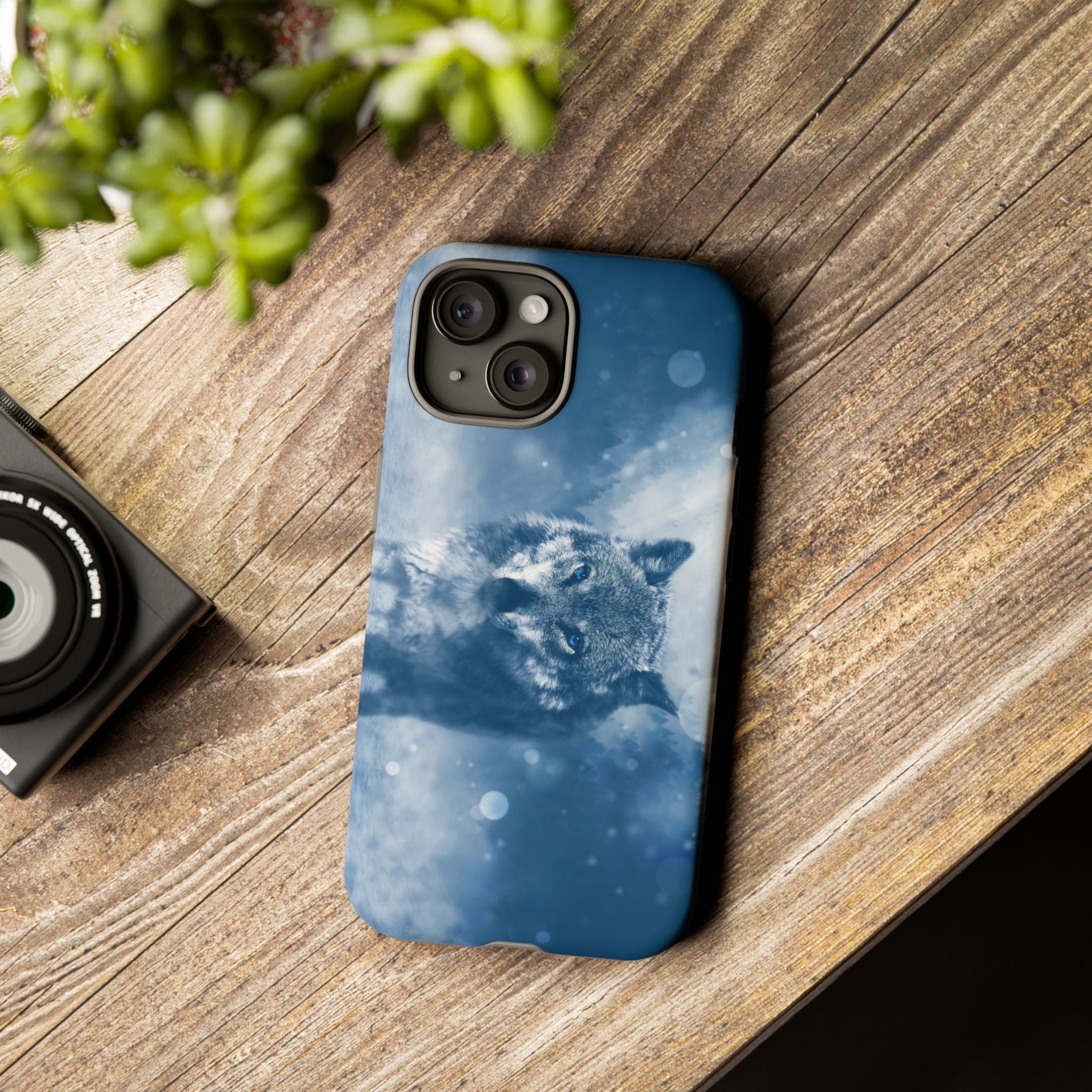 Wolf Phone Case, Tough Cases for Animal Lovers, Unique Wildlife Design, Nature-inspired Gift, Blue Wolf Accessories, Phone Protector