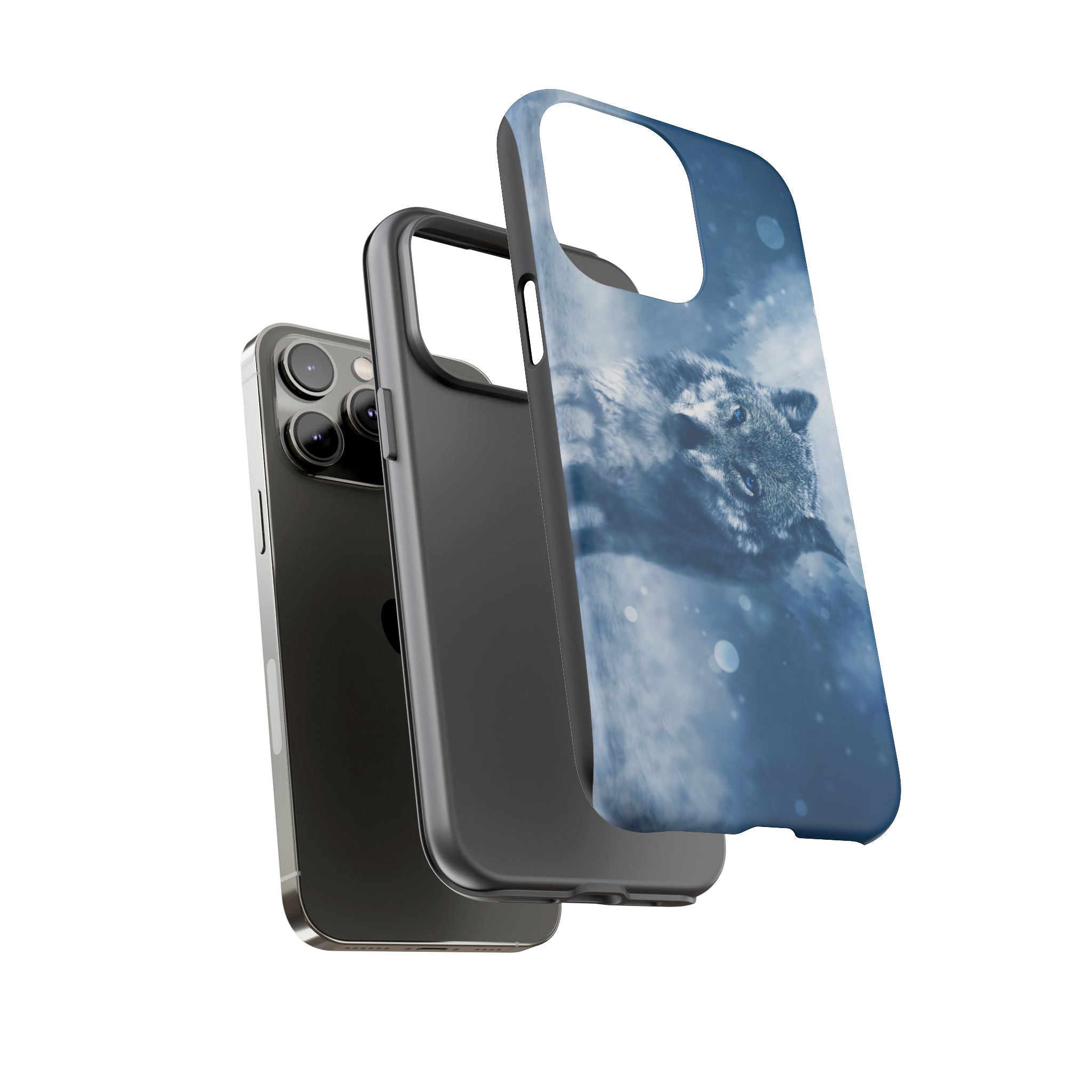 Wolf Phone Case, Tough Cases for Animal Lovers, Unique Wildlife Design, Nature-inspired Gift, Blue Wolf Accessories, Phone Protector