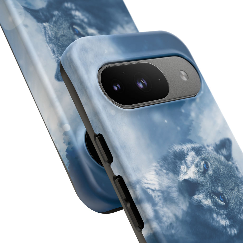 Wolf Phone Case, Tough Cases for Animal Lovers, Unique Wildlife Design, Nature-inspired Gift, Blue Wolf Accessories, Phone Protector