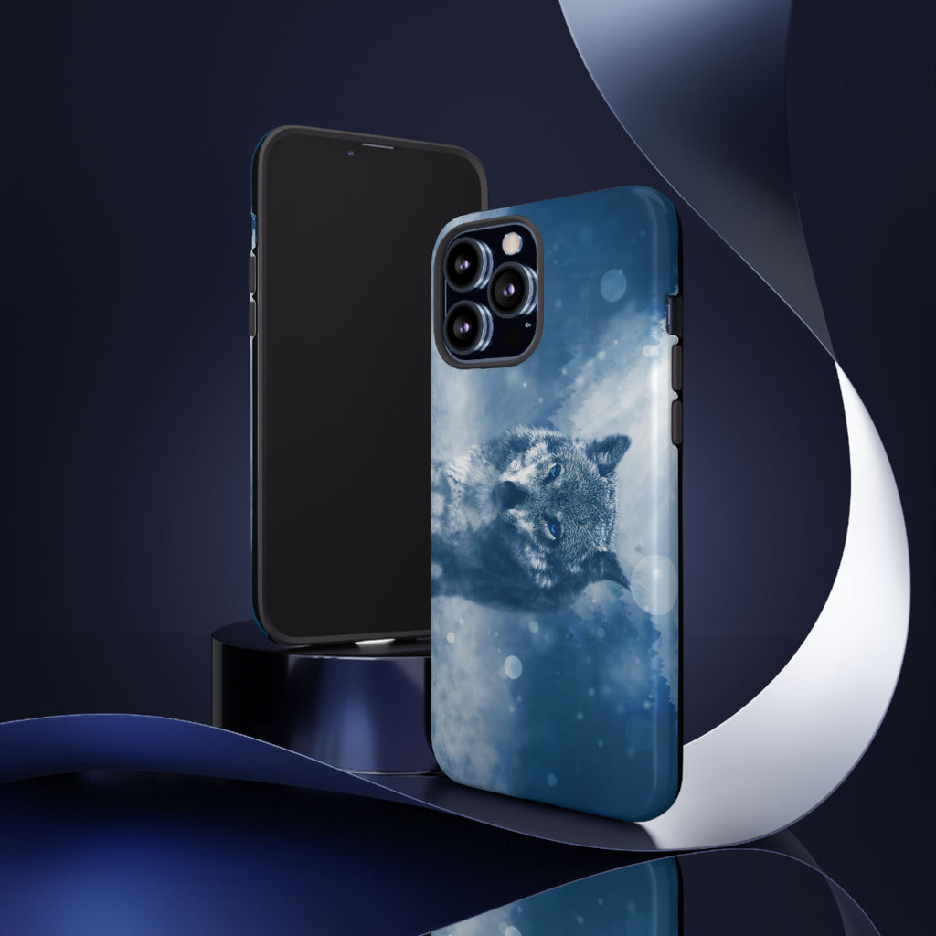 Wolf Phone Case, Tough Cases for Animal Lovers, Unique Wildlife Design, Nature-inspired Gift, Blue Wolf Accessories, Phone Protector