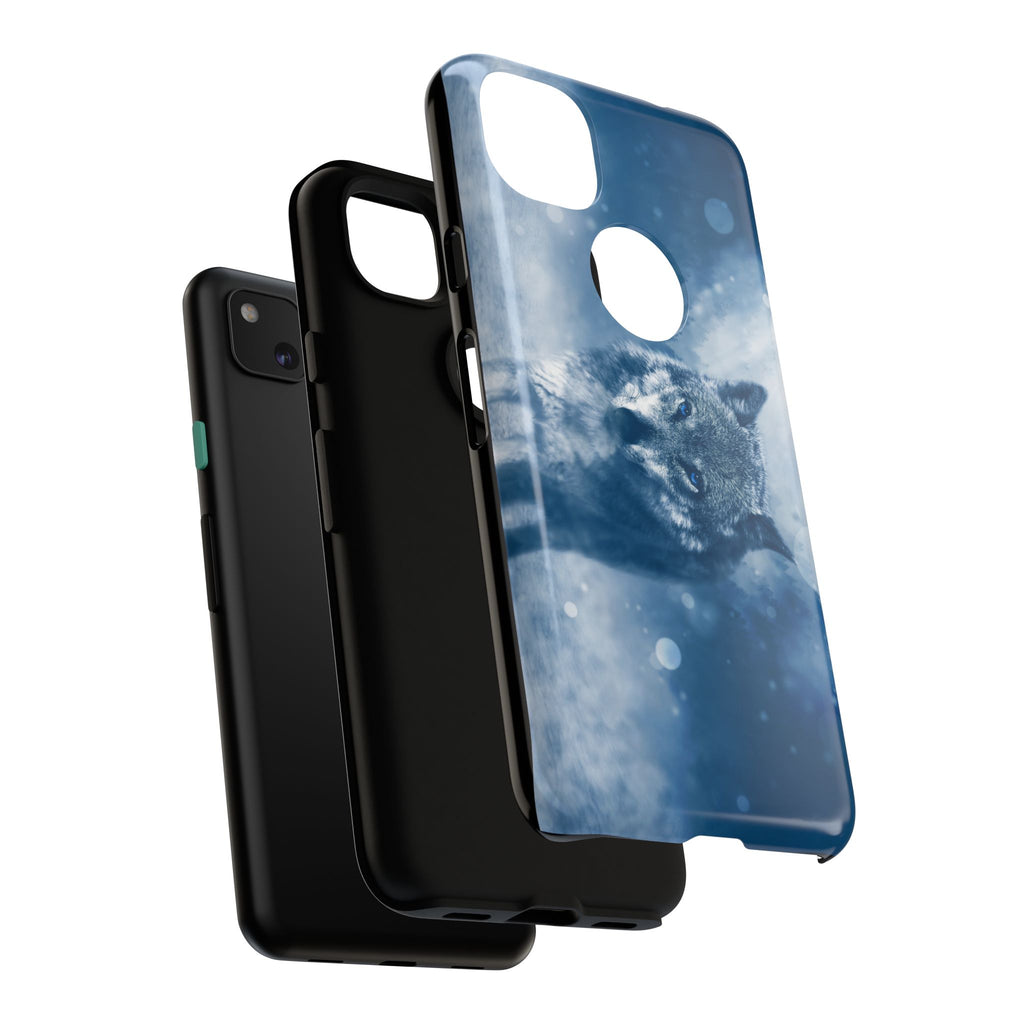 Wolf Phone Case, Tough Cases for Animal Lovers, Unique Wildlife Design, Nature-inspired Gift, Blue Wolf Accessories, Phone Protector
