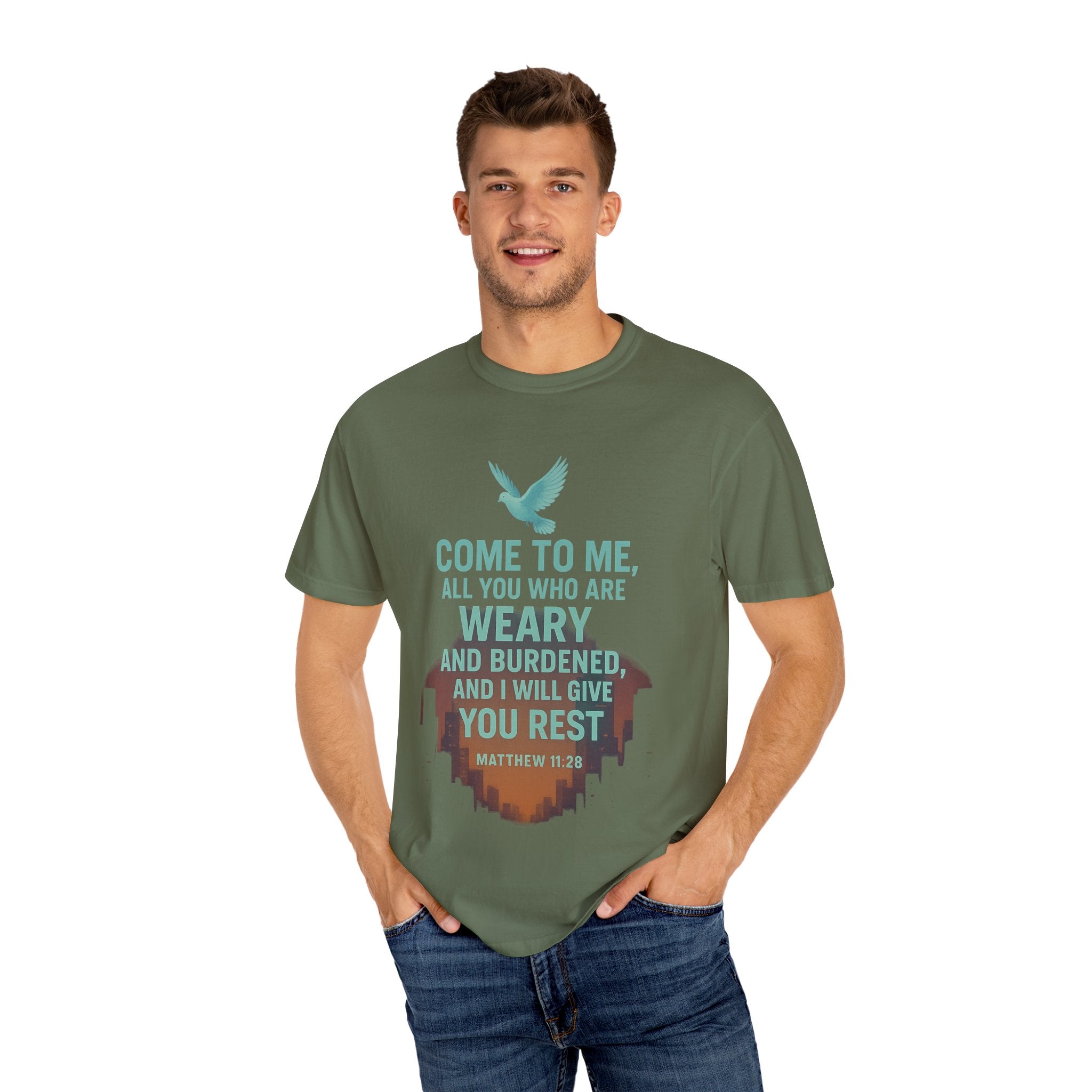 Garments of the Bible Unisex T-shirt Matthew 11:28