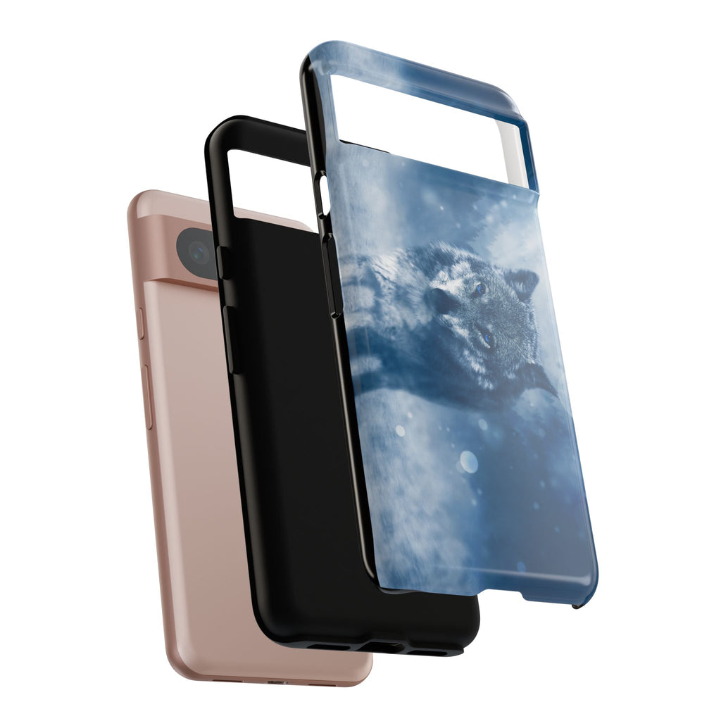 Wolf Phone Case, Tough Cases for Animal Lovers, Unique Wildlife Design, Nature-inspired Gift, Blue Wolf Accessories, Phone Protector