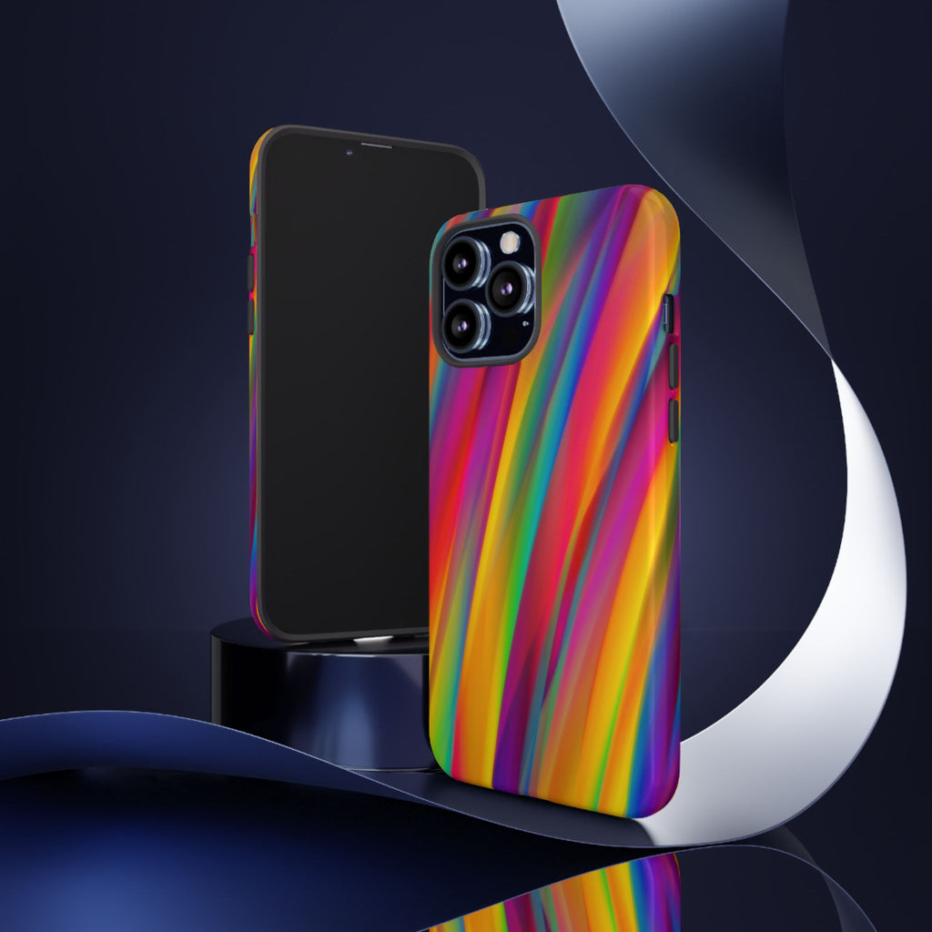 Vibrant Tough Phone Case, Colorful Phone Protection, Artistic Cell Cover, Gift for Gamers, Fun Tech Accessory, Pride Celebration