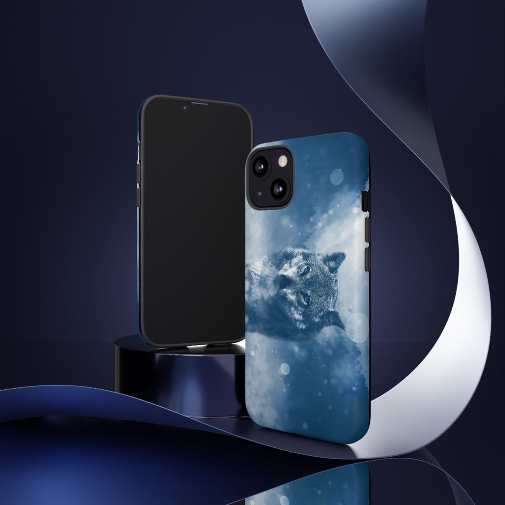 Wolf Phone Case, Tough Cases for Animal Lovers, Unique Wildlife Design, Nature-inspired Gift, Blue Wolf Accessories, Phone Protector