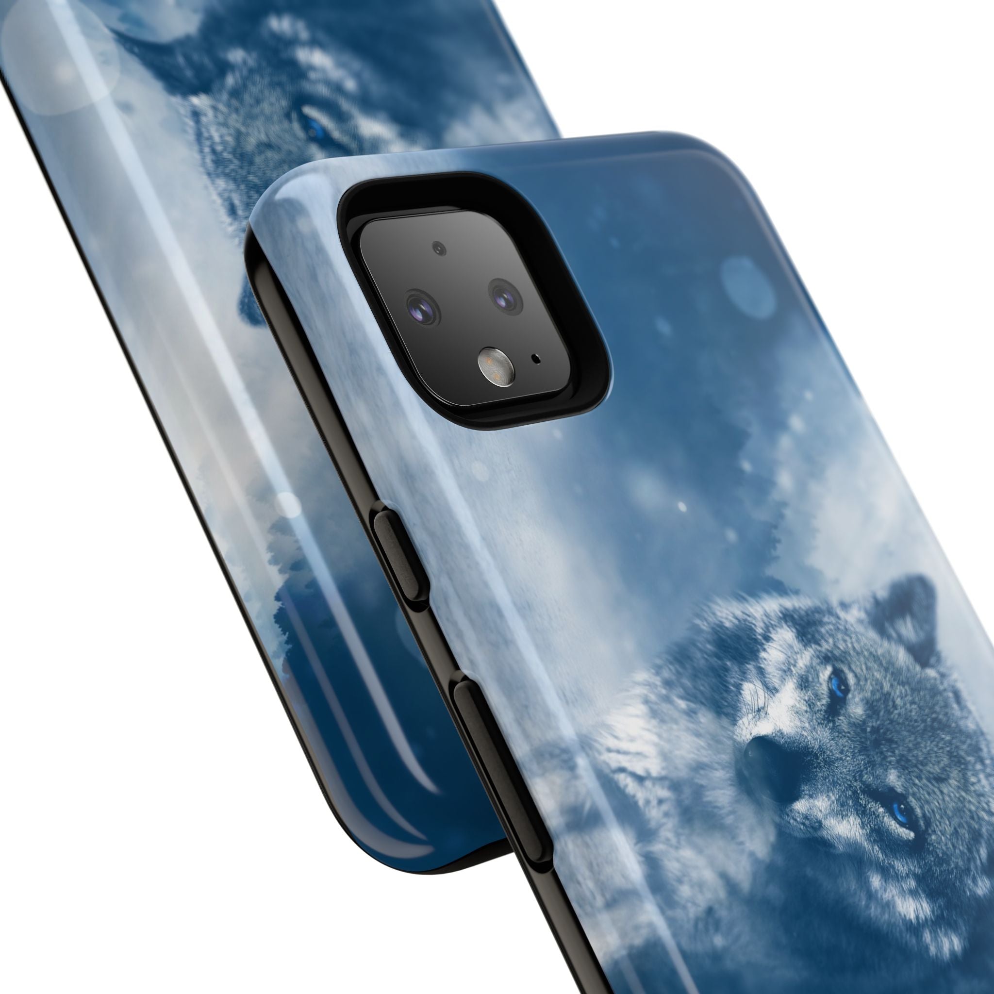 Wolf Phone Case, Tough Cases for Animal Lovers, Unique Wildlife Design, Nature-inspired Gift, Blue Wolf Accessories, Phone Protector