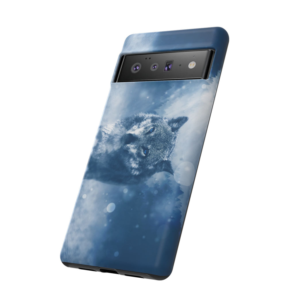 Wolf Phone Case, Tough Cases for Animal Lovers, Unique Wildlife Design, Nature-inspired Gift, Blue Wolf Accessories, Phone Protector