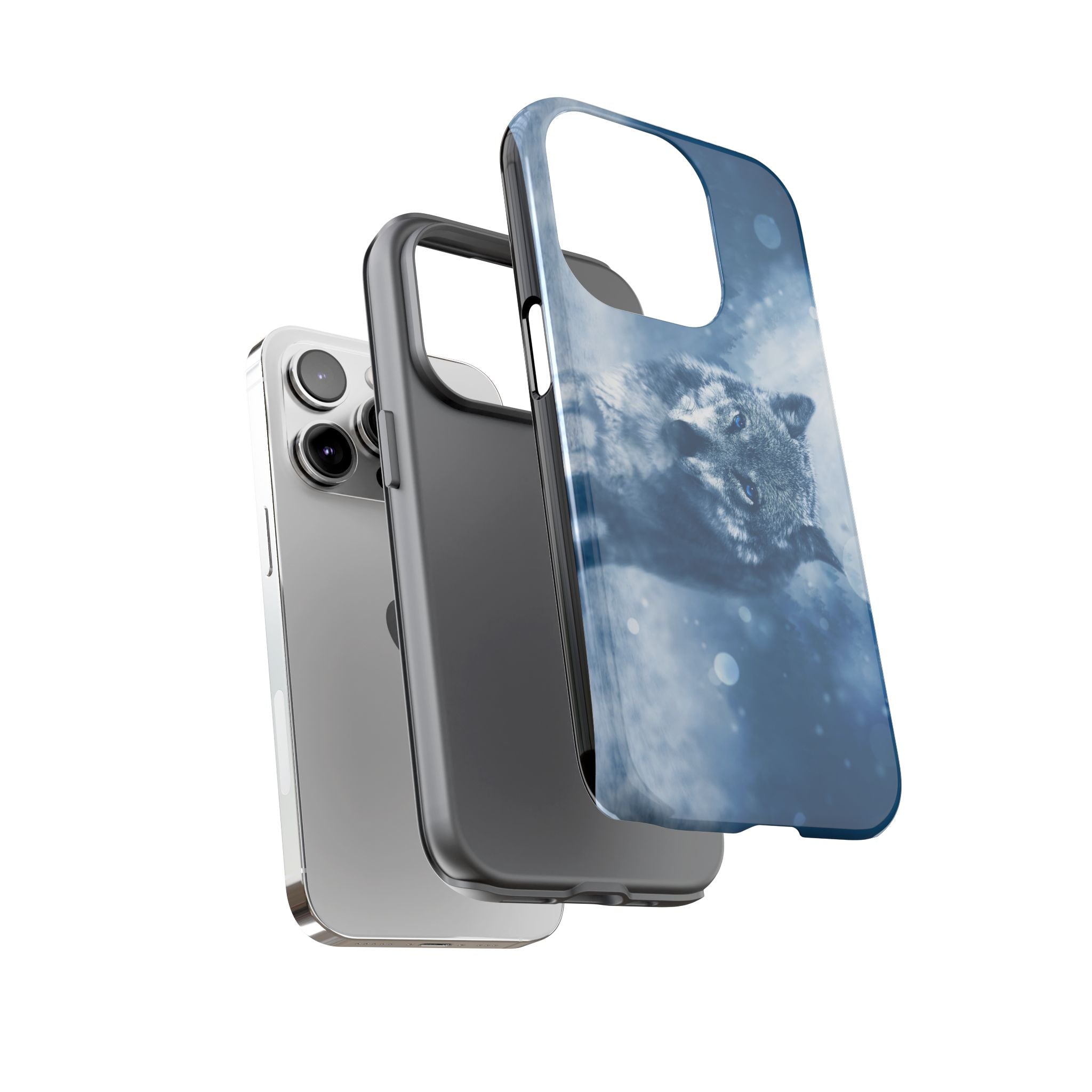 Wolf Phone Case, Tough Cases for Animal Lovers, Unique Wildlife Design, Nature-inspired Gift, Blue Wolf Accessories, Phone Protector