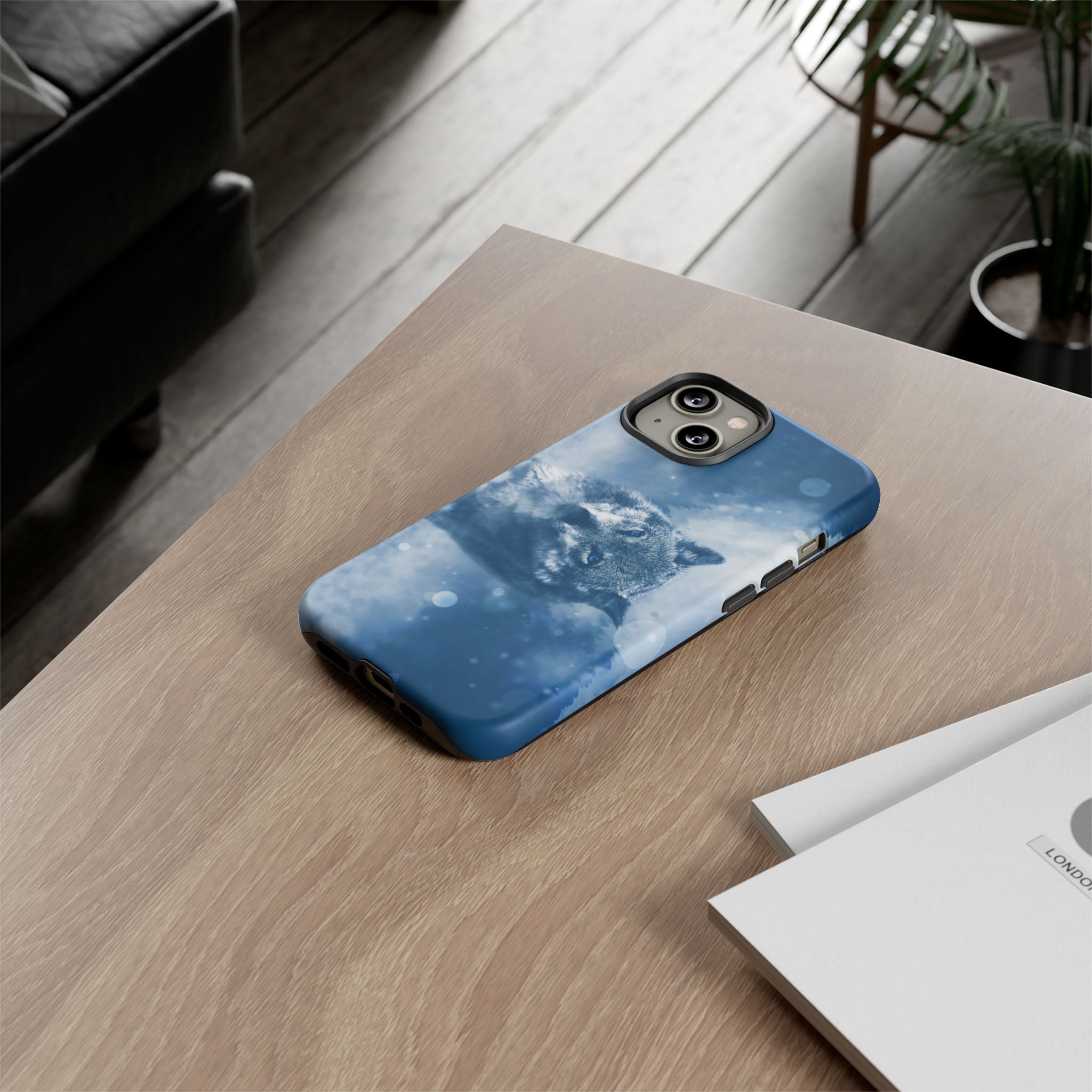 Wolf Phone Case, Tough Cases for Animal Lovers, Unique Wildlife Design, Nature-inspired Gift, Blue Wolf Accessories, Phone Protector