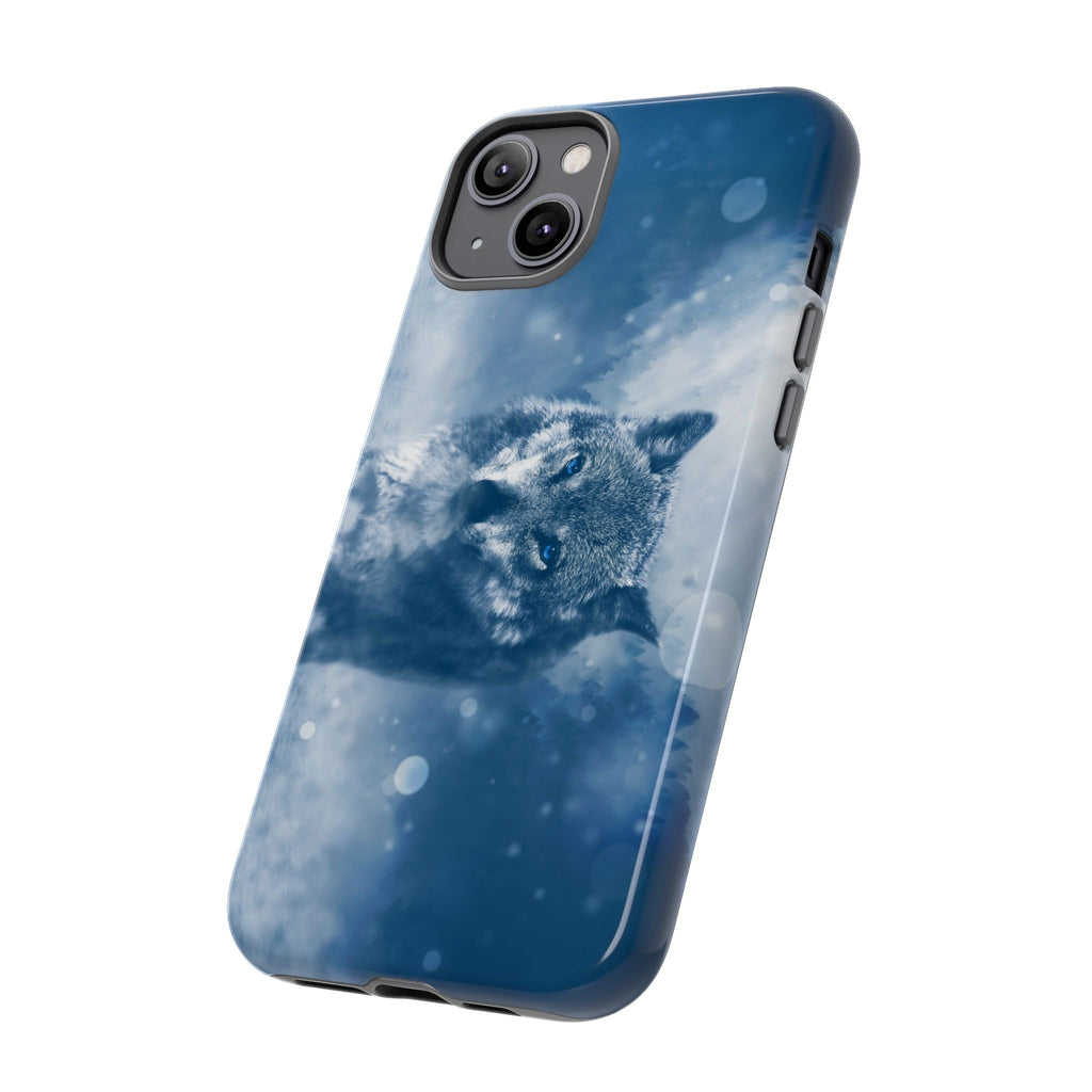 Wolf Phone Case, Tough Cases for Animal Lovers, Unique Wildlife Design, Nature-inspired Gift, Blue Wolf Accessories, Phone Protector