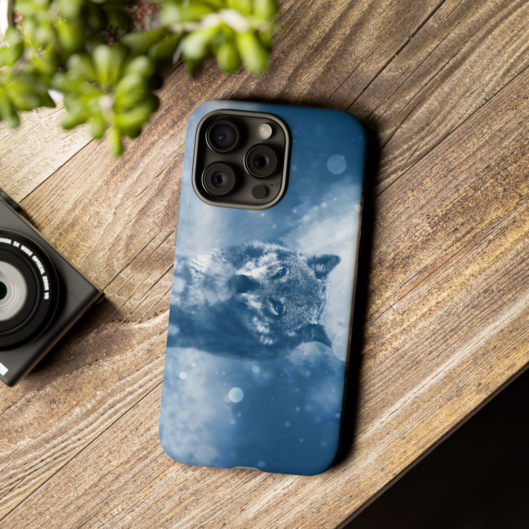 Wolf Phone Case, Tough Cases for Animal Lovers, Unique Wildlife Design, Nature-inspired Gift, Blue Wolf Accessories, Phone Protector