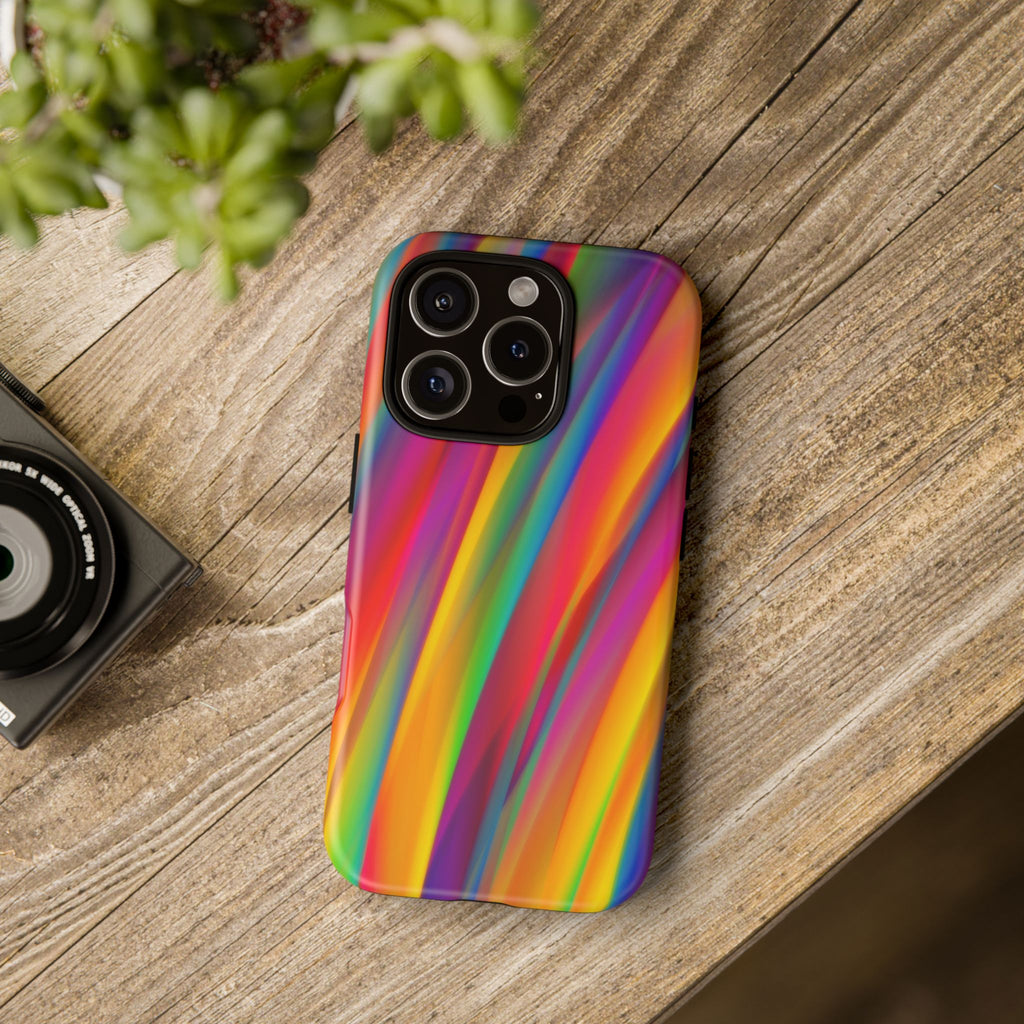 Vibrant Tough Phone Case, Colorful Phone Protection, Artistic Cell Cover, Gift for Gamers, Fun Tech Accessory, Pride Celebration