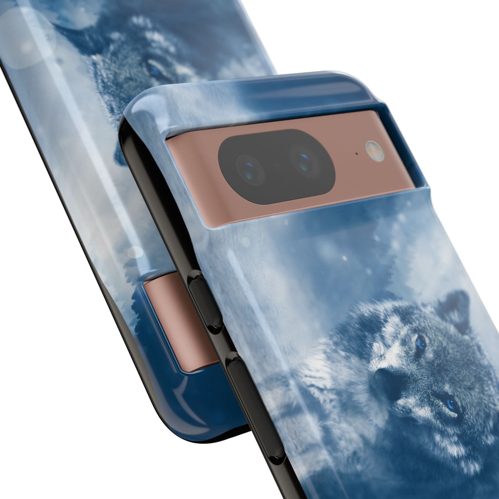 Wolf Phone Case, Tough Cases for Animal Lovers, Unique Wildlife Design, Nature-inspired Gift, Blue Wolf Accessories, Phone Protector