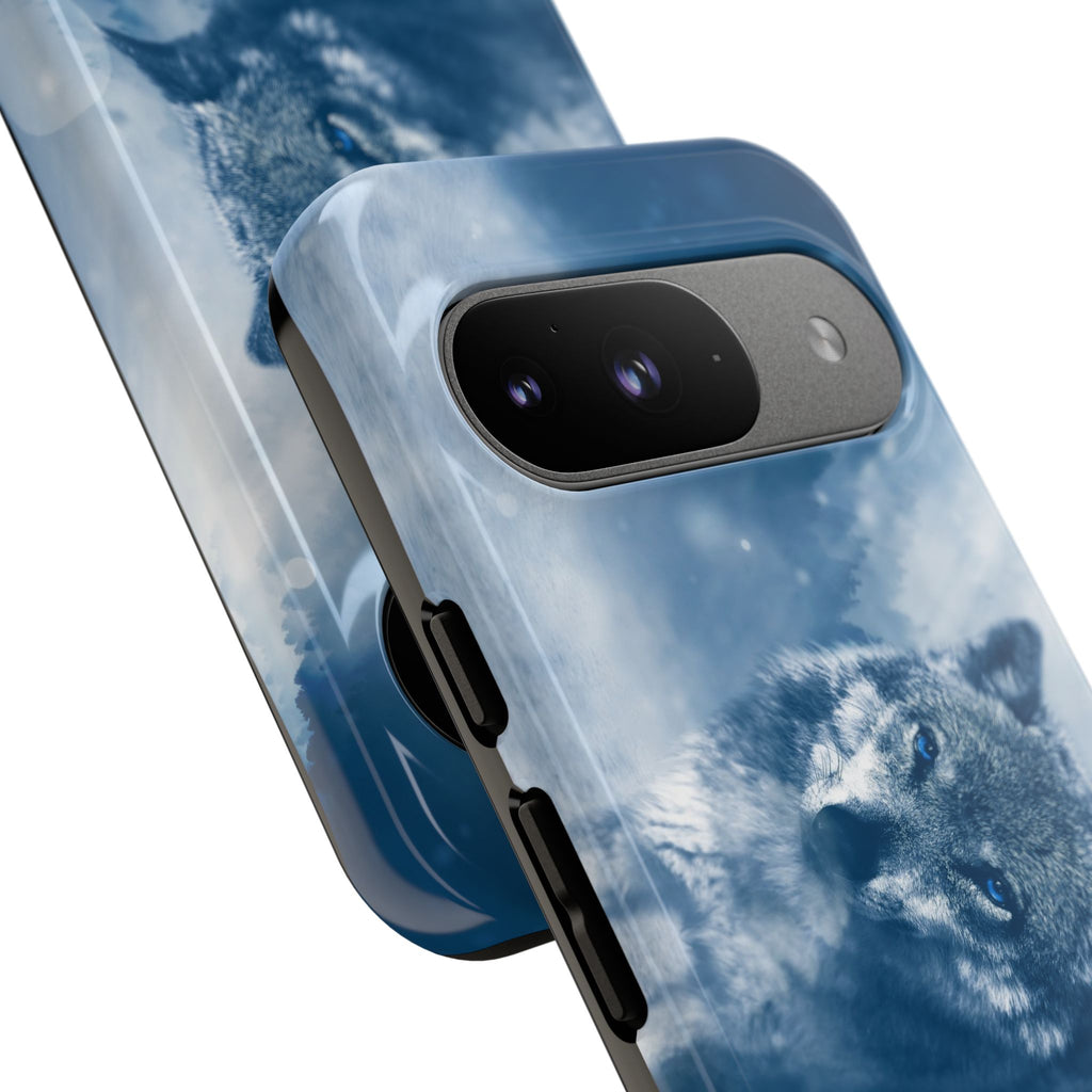 Wolf Phone Case, Tough Cases for Animal Lovers, Unique Wildlife Design, Nature-inspired Gift, Blue Wolf Accessories, Phone Protector