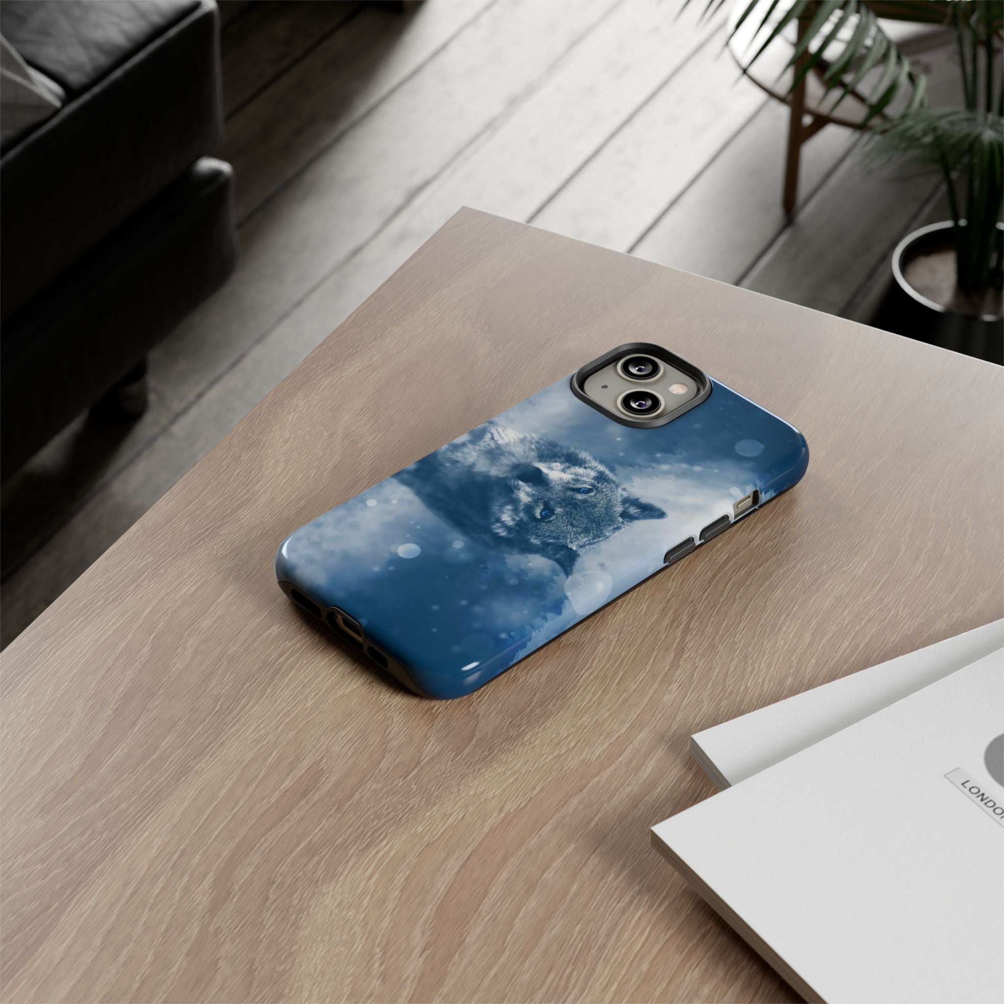 Wolf Phone Case, Tough Cases for Animal Lovers, Unique Wildlife Design, Nature-inspired Gift, Blue Wolf Accessories, Phone Protector