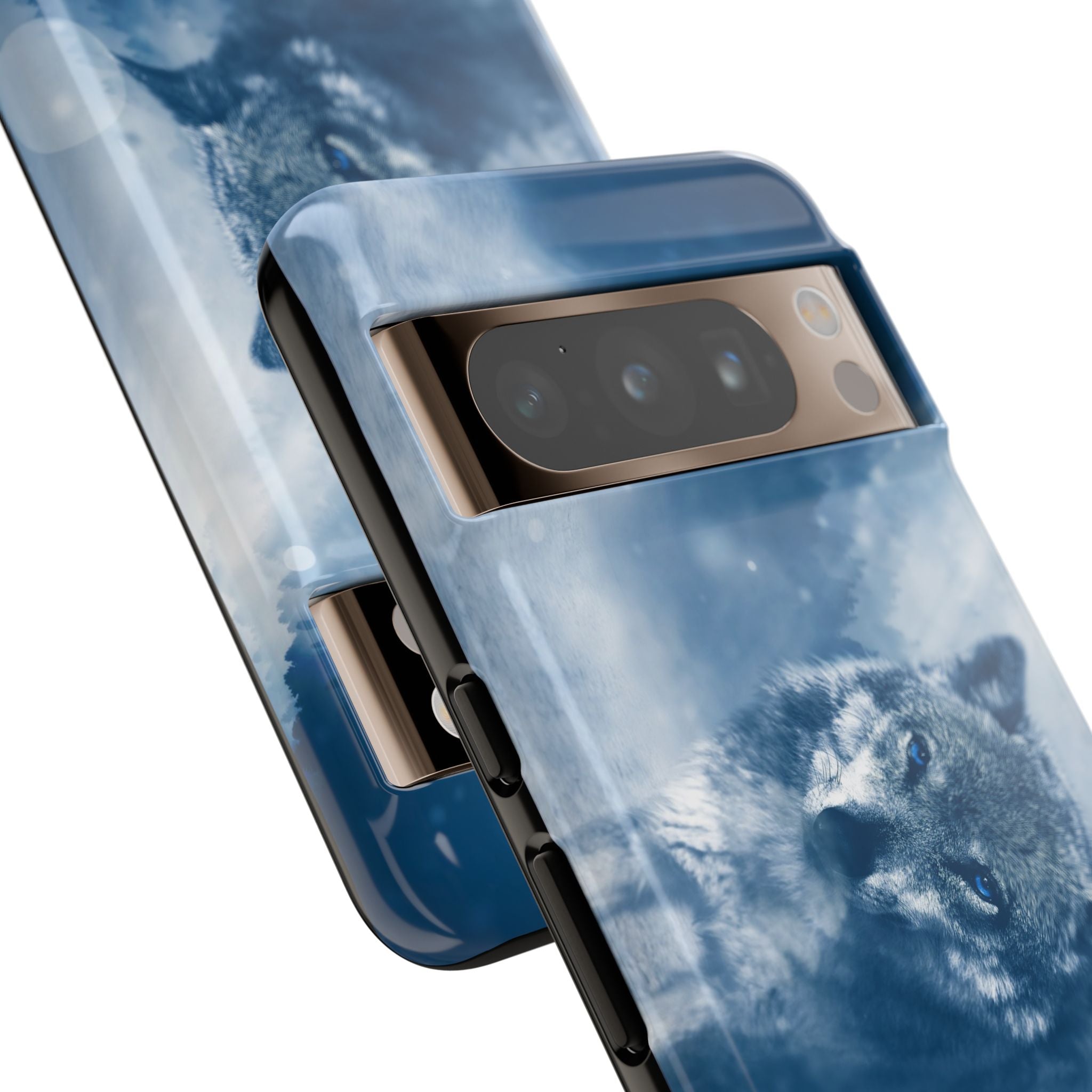 Wolf Phone Case, Tough Cases for Animal Lovers, Unique Wildlife Design, Nature-inspired Gift, Blue Wolf Accessories, Phone Protector