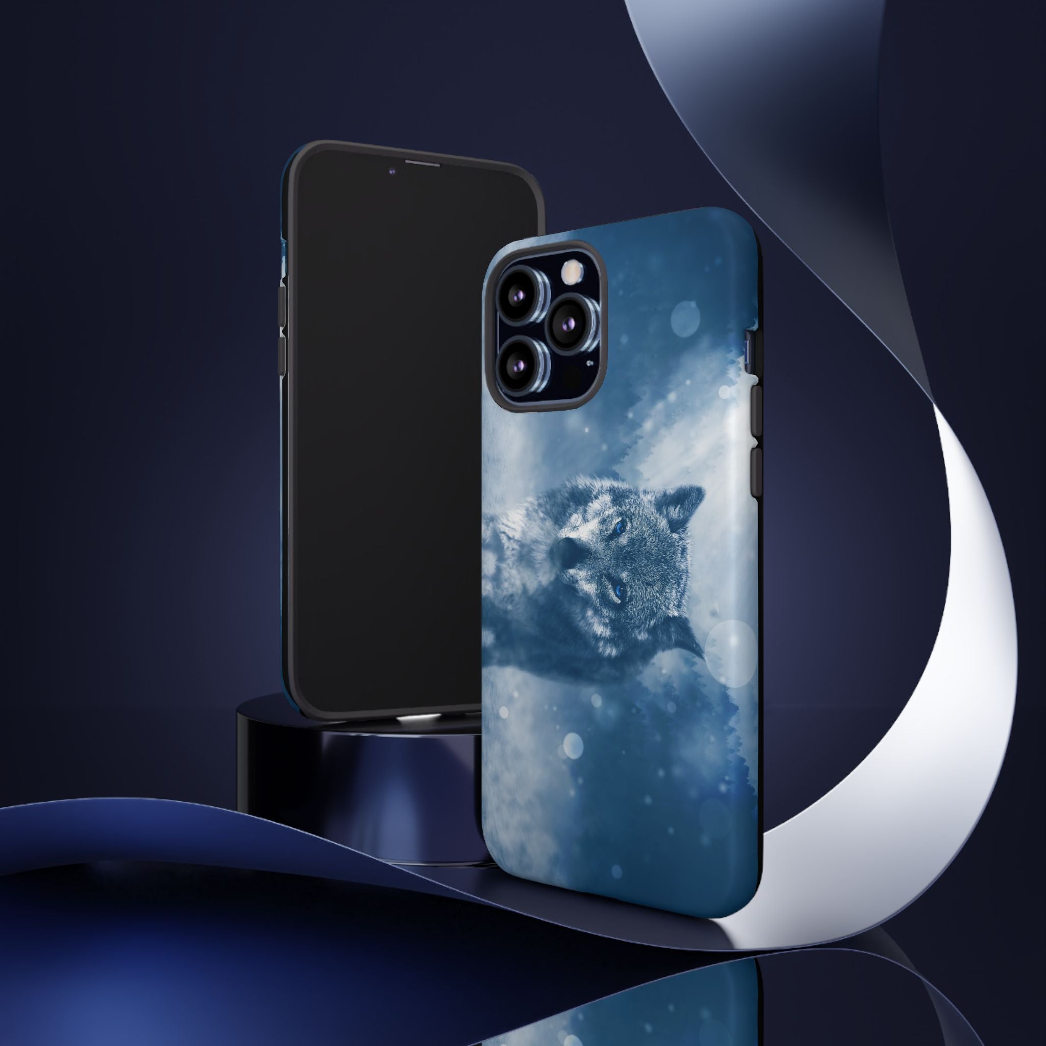 Wolf Phone Case, Tough Cases for Animal Lovers, Unique Wildlife Design, Nature-inspired Gift, Blue Wolf Accessories, Phone Protector