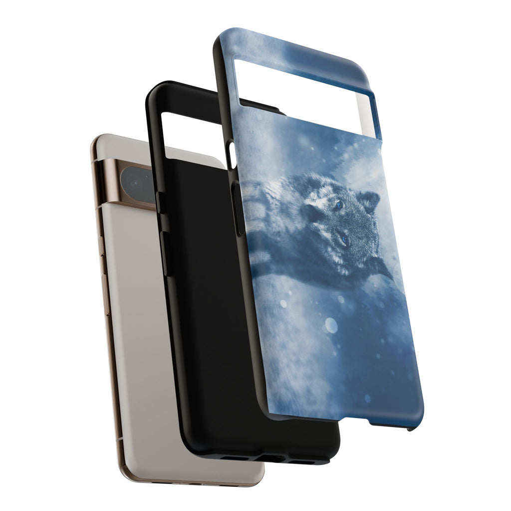 Wolf Phone Case, Tough Cases for Animal Lovers, Unique Wildlife Design, Nature-inspired Gift, Blue Wolf Accessories, Phone Protector