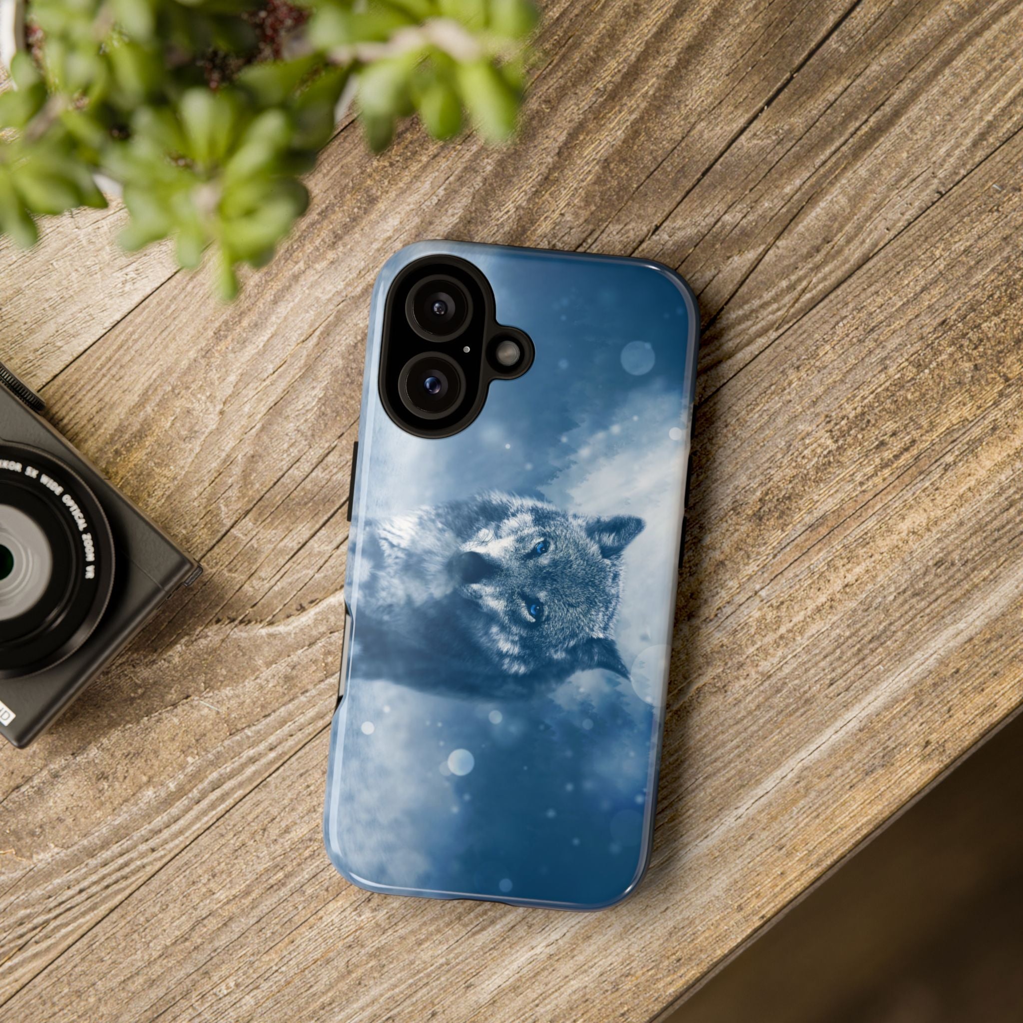 Wolf Phone Case, Tough Cases for Animal Lovers, Unique Wildlife Design, Nature-inspired Gift, Blue Wolf Accessories, Phone Protector