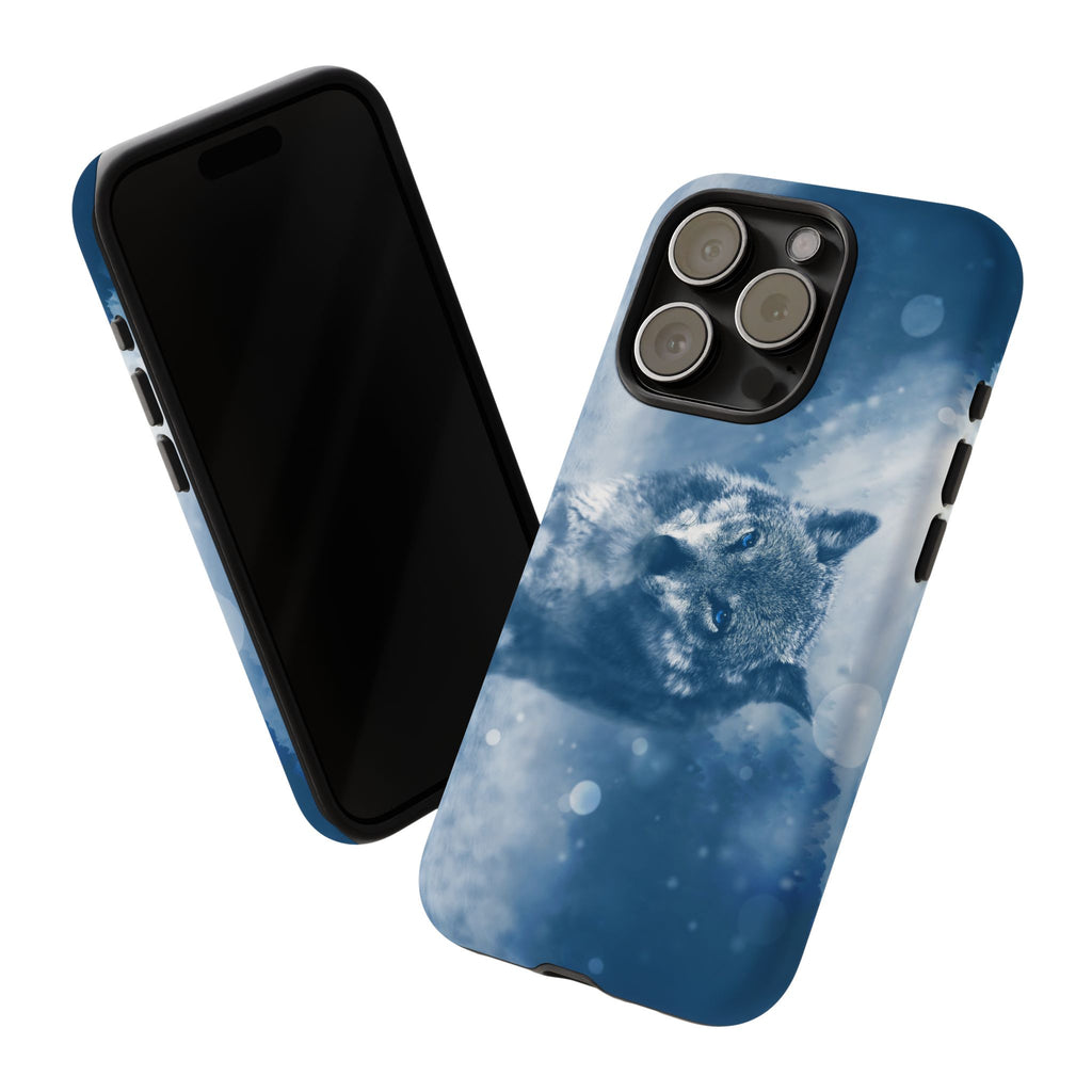 Wolf Phone Case, Tough Cases for Animal Lovers, Unique Wildlife Design, Nature-inspired Gift, Blue Wolf Accessories, Phone Protector
