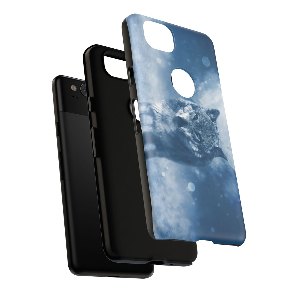 Wolf Phone Case, Tough Cases for Animal Lovers, Unique Wildlife Design, Nature-inspired Gift, Blue Wolf Accessories, Phone Protector