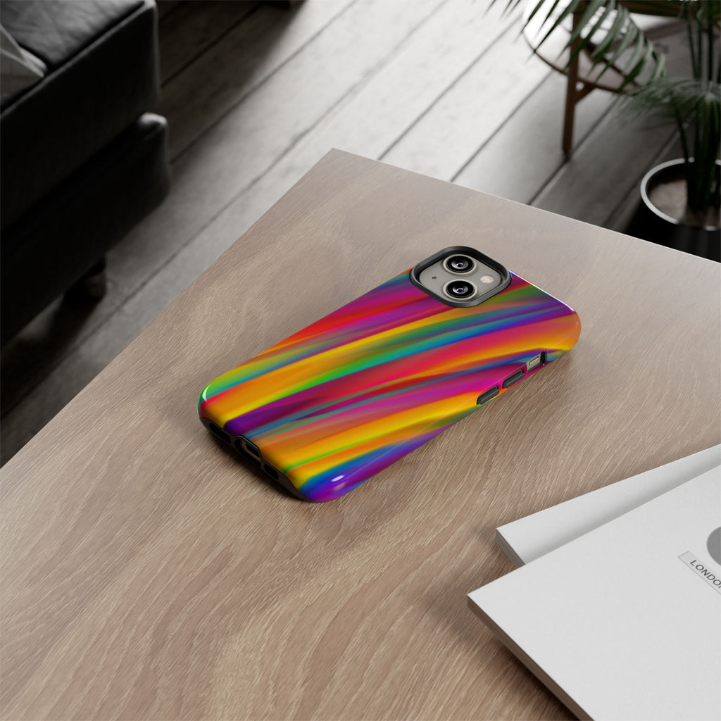 Vibrant Tough Phone Case, Colorful Phone Protection, Artistic Cell Cover, Gift for Gamers, Fun Tech Accessory, Pride Celebration