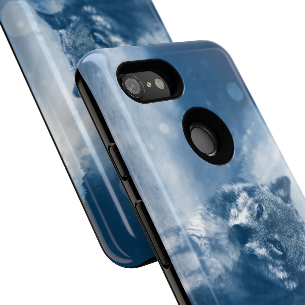 Wolf Phone Case, Tough Cases for Animal Lovers, Unique Wildlife Design, Nature-inspired Gift, Blue Wolf Accessories, Phone Protector