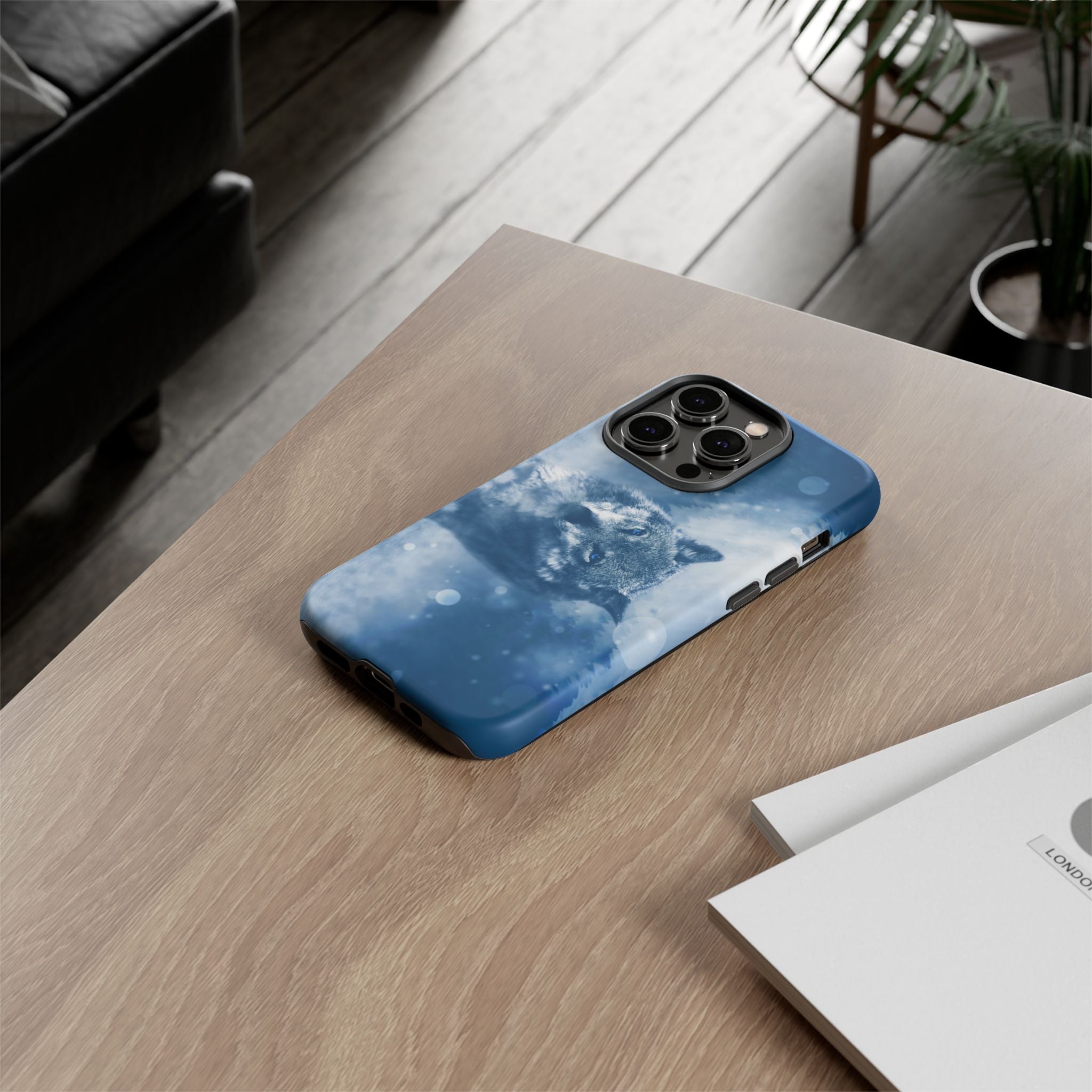 Wolf Phone Case, Tough Cases for Animal Lovers, Unique Wildlife Design, Nature-inspired Gift, Blue Wolf Accessories, Phone Protector