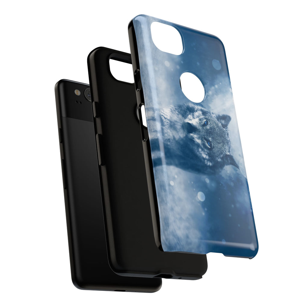Wolf Phone Case, Tough Cases for Animal Lovers, Unique Wildlife Design, Nature-inspired Gift, Blue Wolf Accessories, Phone Protector