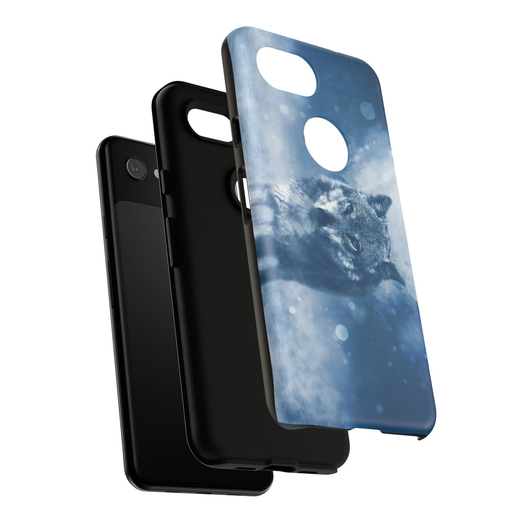 Wolf Phone Case, Tough Cases for Animal Lovers, Unique Wildlife Design, Nature-inspired Gift, Blue Wolf Accessories, Phone Protector