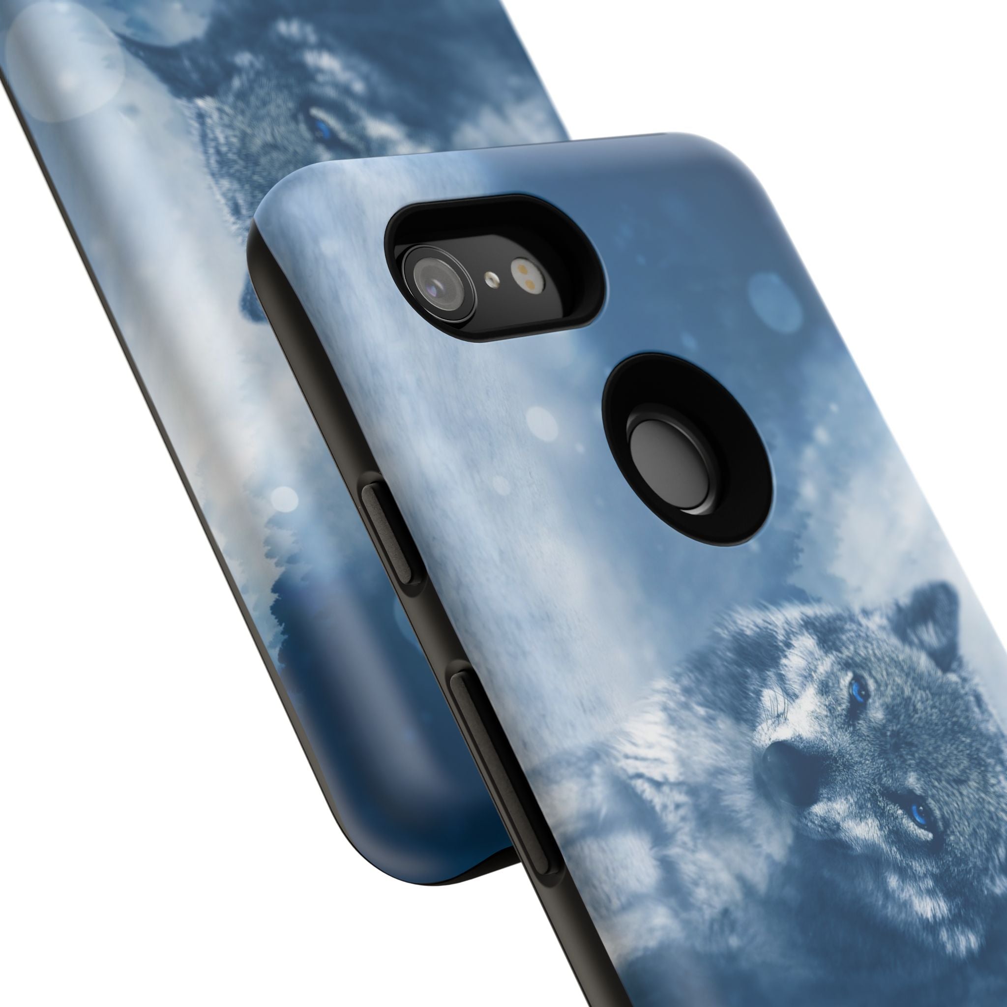 Wolf Phone Case, Tough Cases for Animal Lovers, Unique Wildlife Design, Nature-inspired Gift, Blue Wolf Accessories, Phone Protector