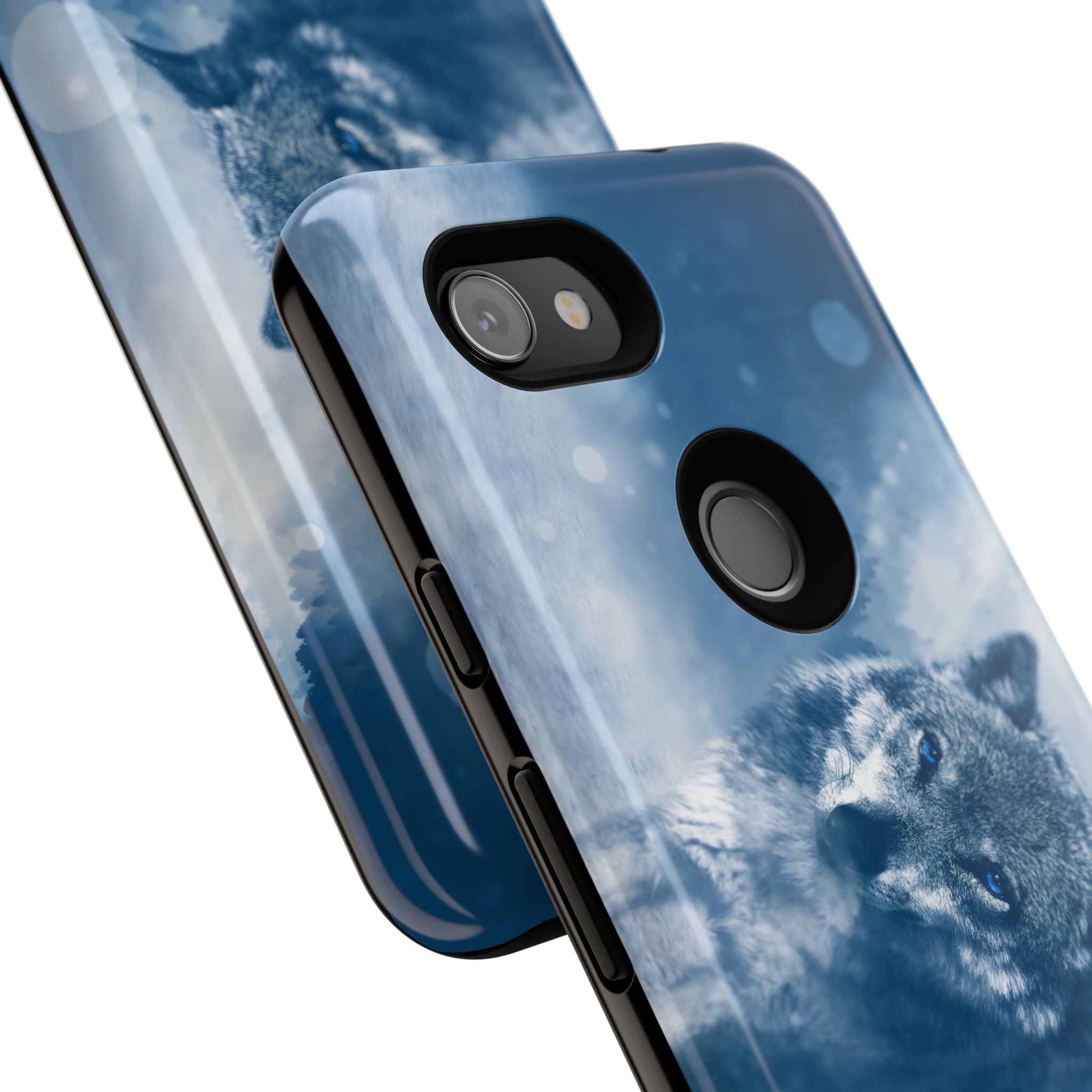 Wolf Phone Case, Tough Cases for Animal Lovers, Unique Wildlife Design, Nature-inspired Gift, Blue Wolf Accessories, Phone Protector