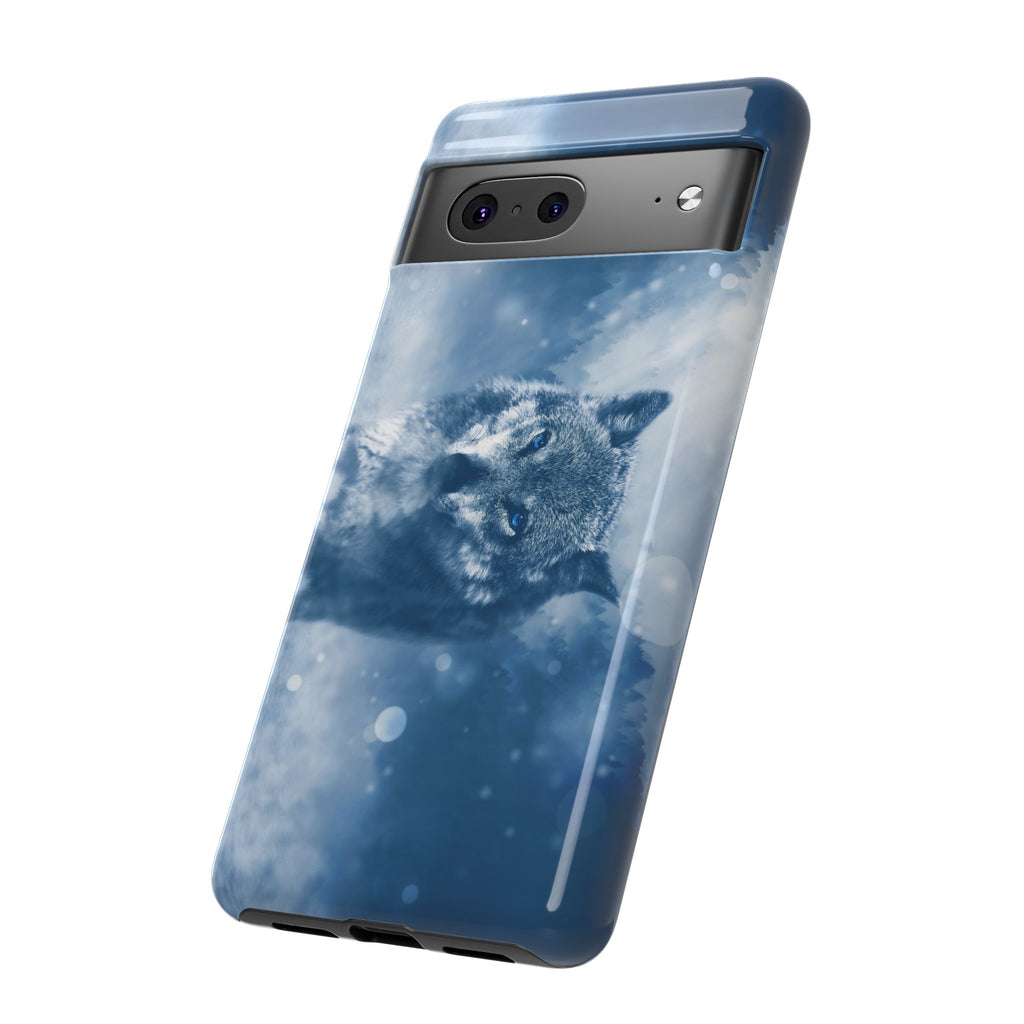 Wolf Phone Case, Tough Cases for Animal Lovers, Unique Wildlife Design, Nature-inspired Gift, Blue Wolf Accessories, Phone Protector