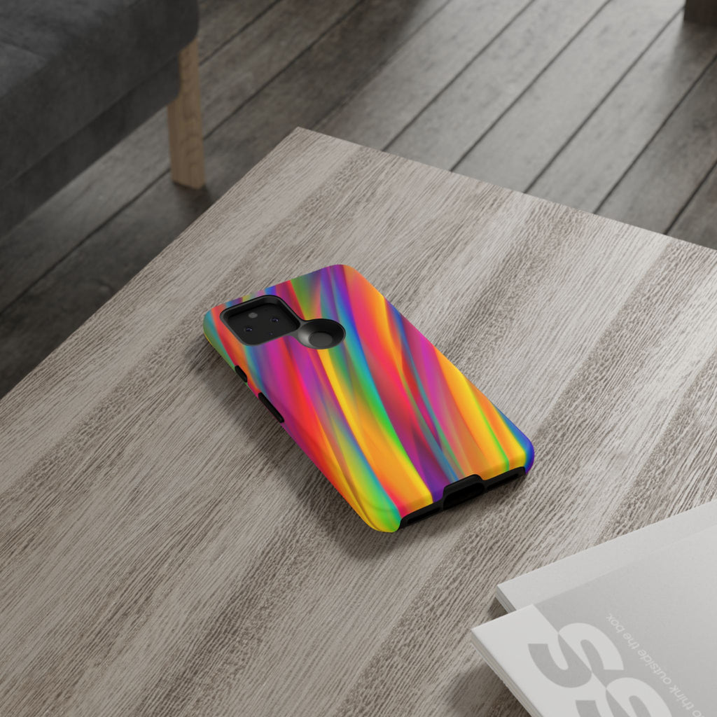 Vibrant Tough Phone Case, Colorful Phone Protection, Artistic Cell Cover, Gift for Gamers, Fun Tech Accessory, Pride Celebration