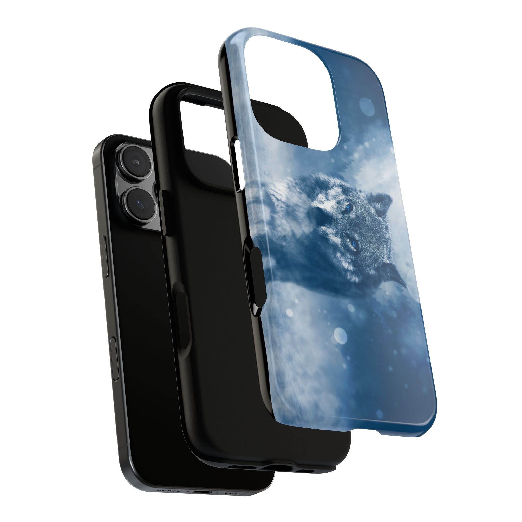 Wolf Phone Case, Tough Cases for Animal Lovers, Unique Wildlife Design, Nature-inspired Gift, Blue Wolf Accessories, Phone Protector