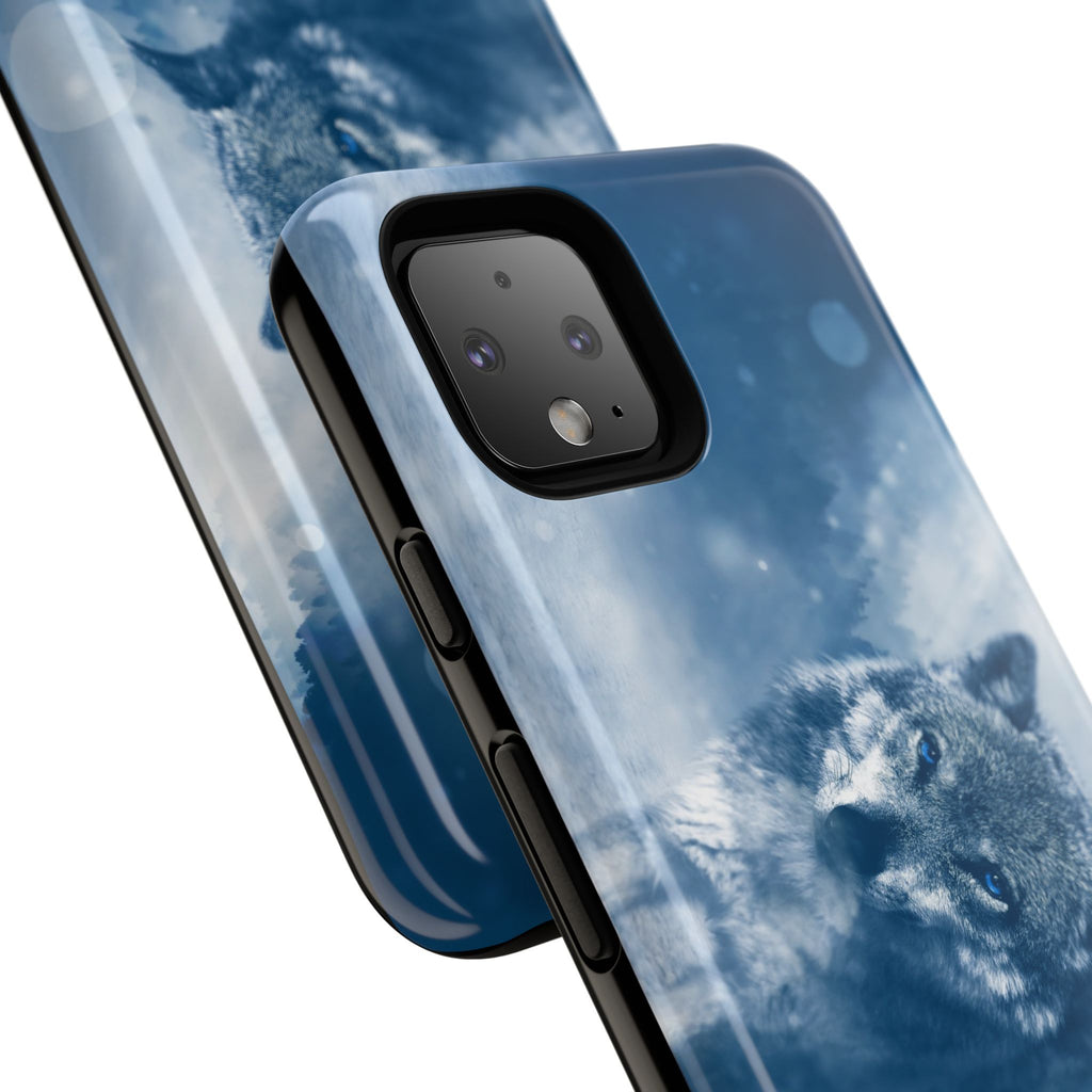 Wolf Phone Case, Tough Cases for Animal Lovers, Unique Wildlife Design, Nature-inspired Gift, Blue Wolf Accessories, Phone Protector