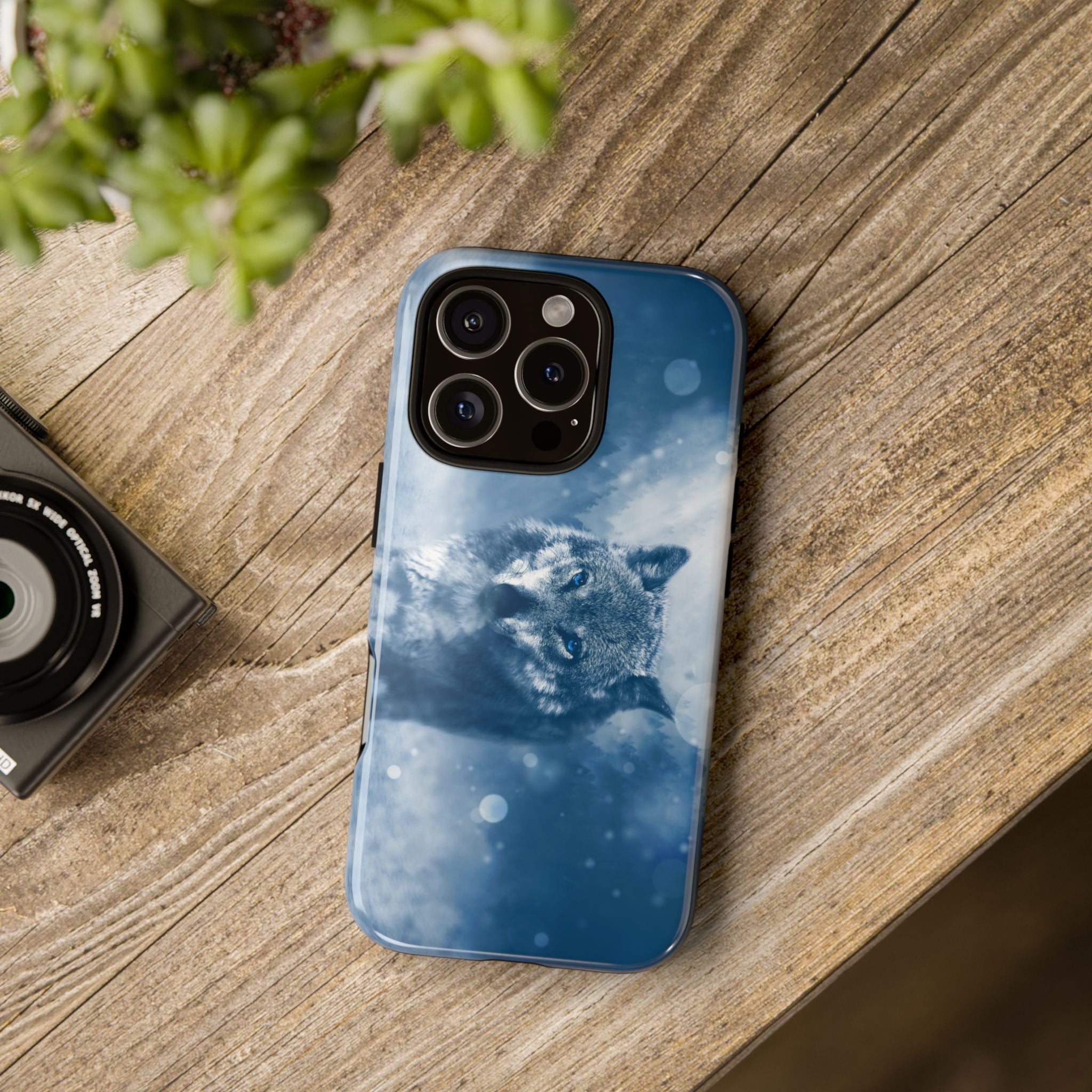 Wolf Phone Case, Tough Cases for Animal Lovers, Unique Wildlife Design, Nature-inspired Gift, Blue Wolf Accessories, Phone Protector