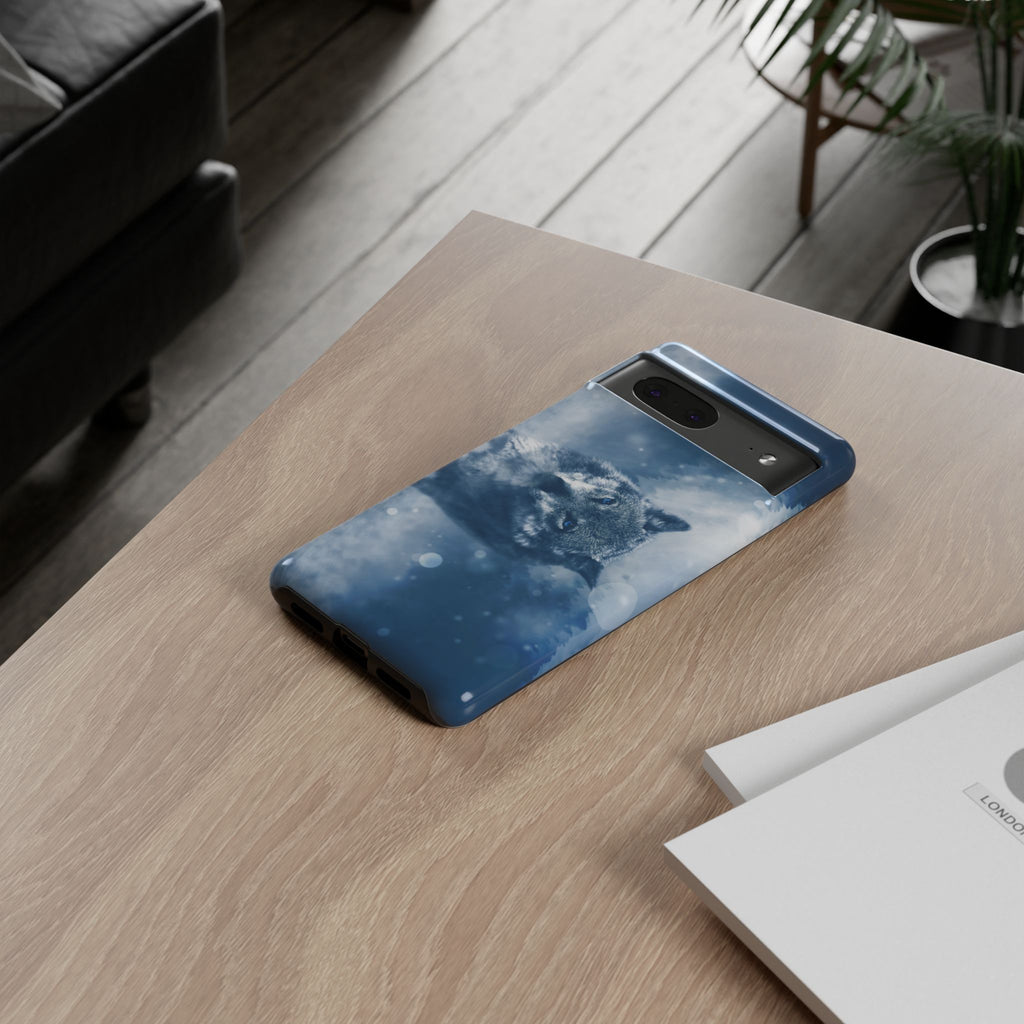 Wolf Phone Case, Tough Cases for Animal Lovers, Unique Wildlife Design, Nature-inspired Gift, Blue Wolf Accessories, Phone Protector