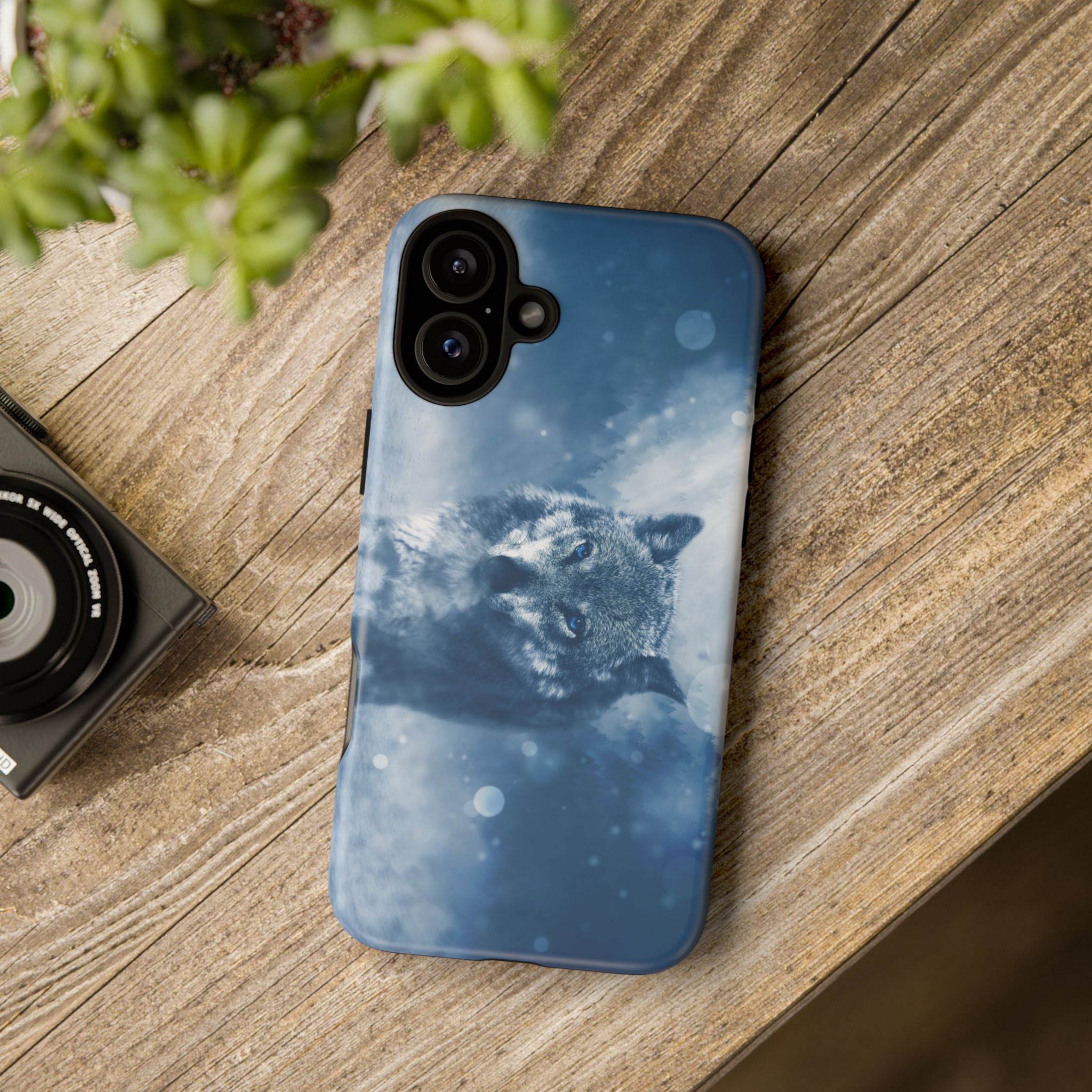 Wolf Phone Case, Tough Cases for Animal Lovers, Unique Wildlife Design, Nature-inspired Gift, Blue Wolf Accessories, Phone Protector