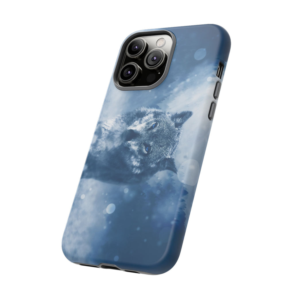 Wolf Phone Case, Tough Cases for Animal Lovers, Unique Wildlife Design, Nature-inspired Gift, Blue Wolf Accessories, Phone Protector