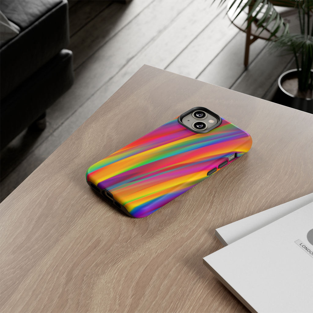 Vibrant Tough Phone Case, Colorful Phone Protection, Artistic Cell Cover, Gift for Gamers, Fun Tech Accessory, Pride Celebration